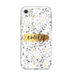 Personalised Ink Splatter Gold iPhone 8 Bumper Case on Silver iPhone
