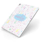 Personalised Ink Splatter Mulitcoloured Apple iPad Case on Silver iPad Side View