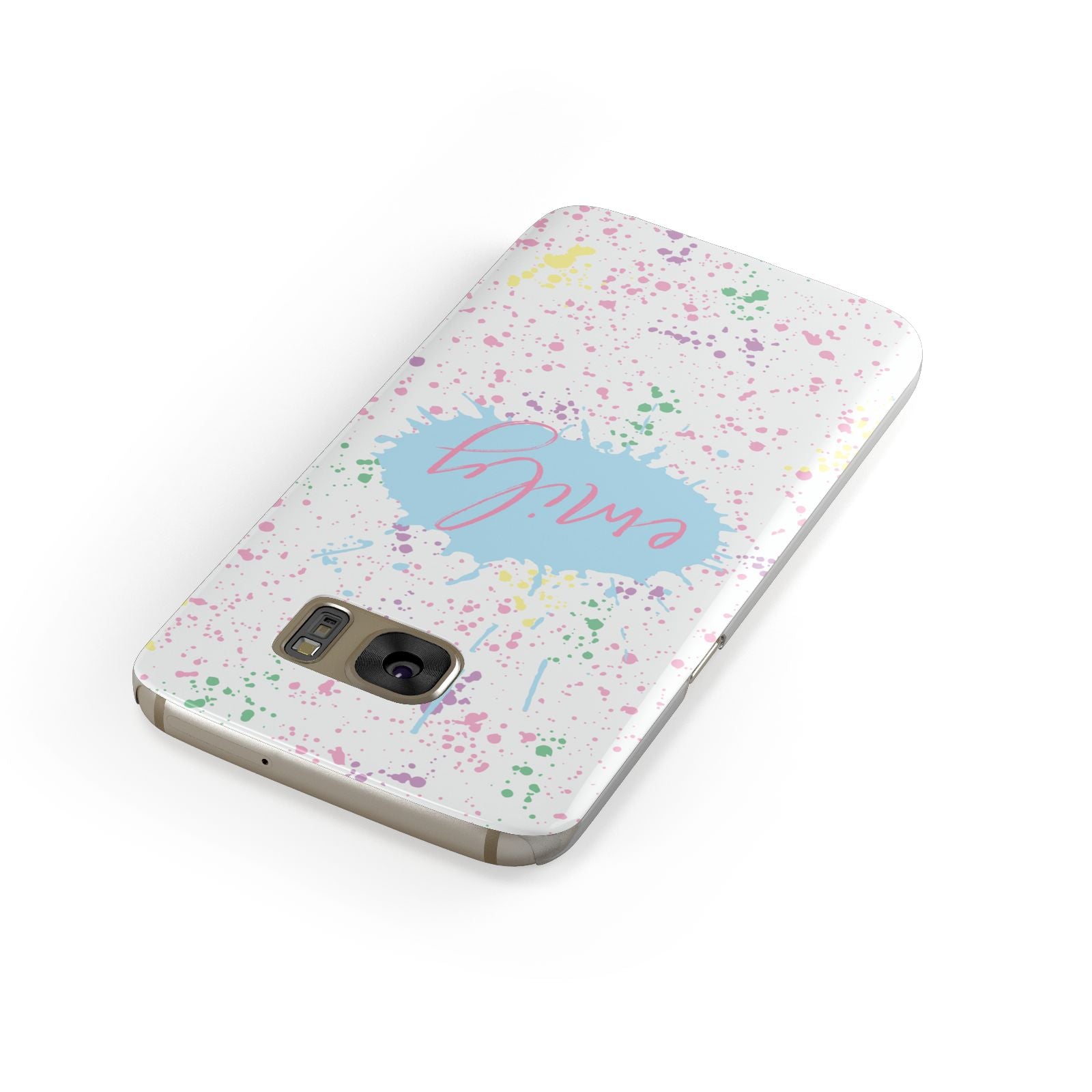 Personalised Ink Splatter Mulitcoloured Samsung Galaxy Case Front Close Up