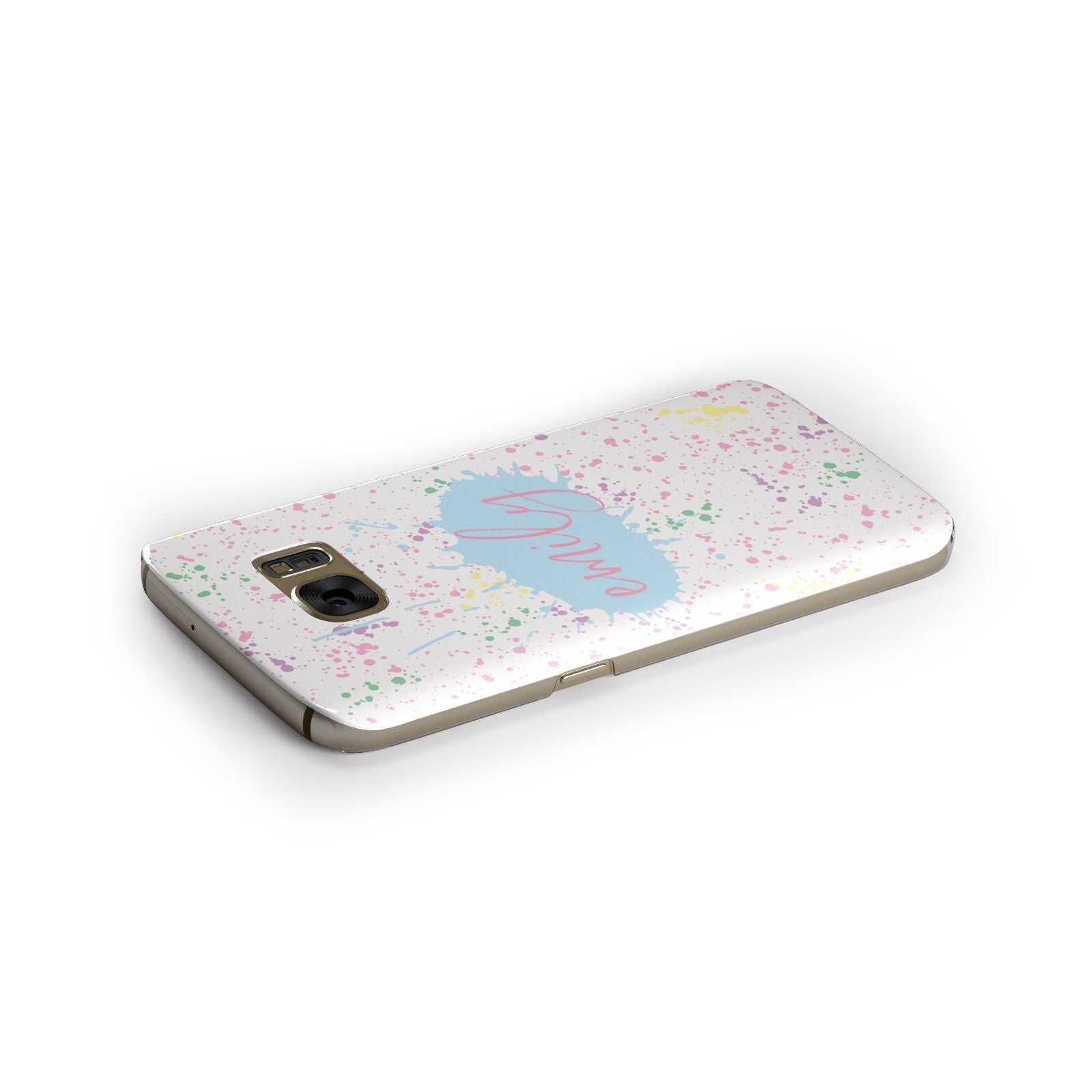 Personalised Ink Splatter Mulitcoloured Samsung Galaxy Case Side Close Up