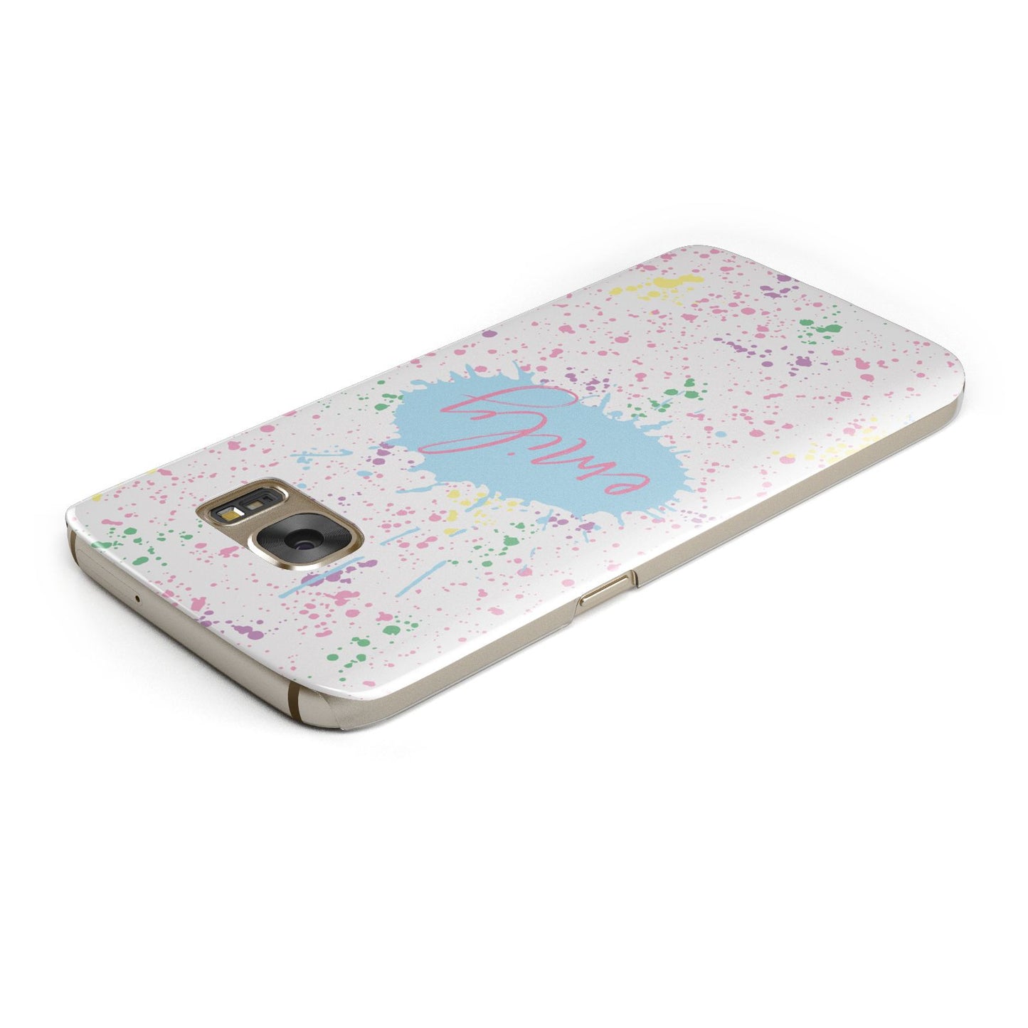 Personalised Ink Splatter Mulitcoloured Samsung Galaxy Case Top Cutout