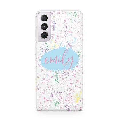 Personalised Ink Splatter Mulitcoloured Samsung S21 Case