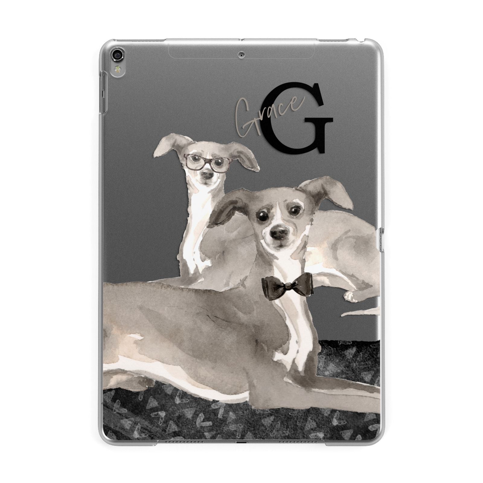 Personalised Italian Greyhound Apple iPad Grey Case
