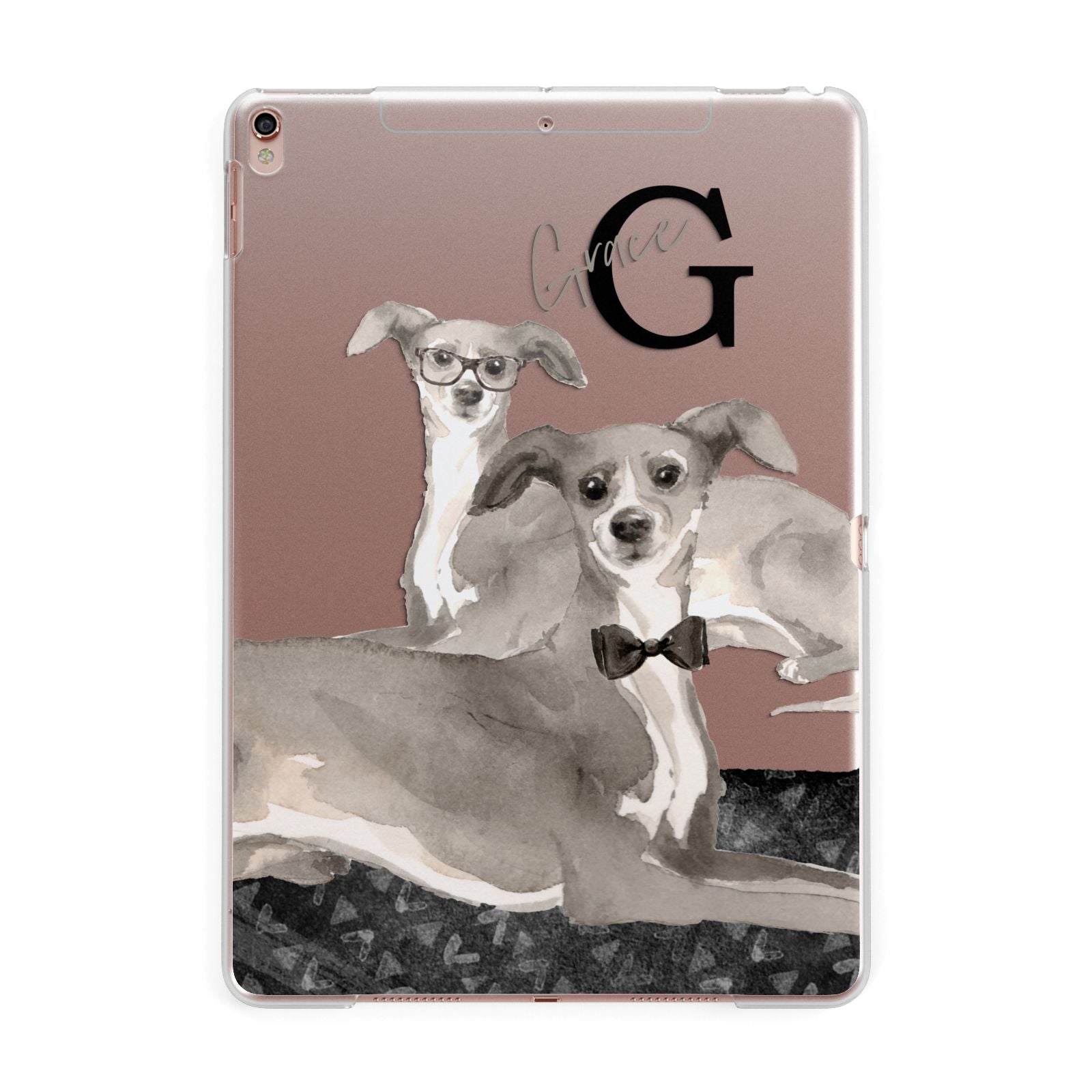 Personalised Italian Greyhound Apple iPad Rose Gold Case