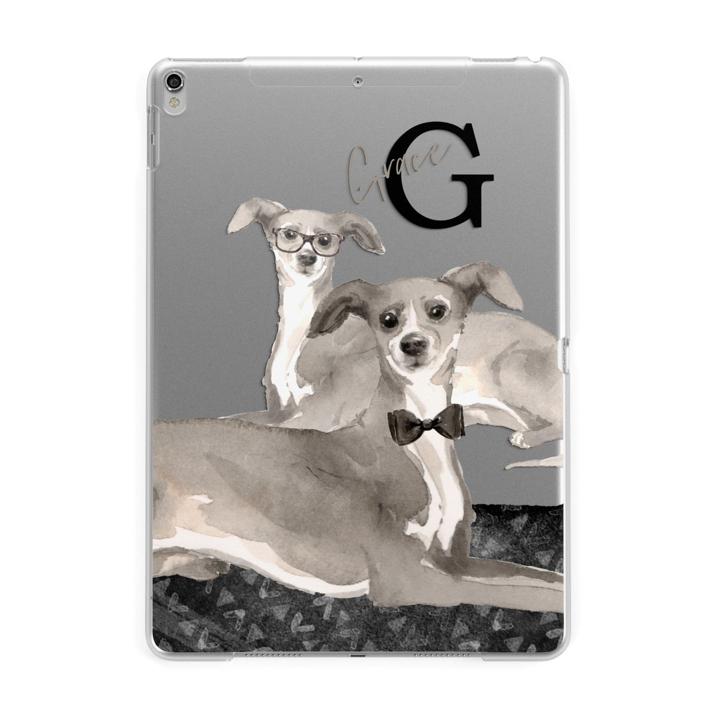 Personalised Italian Greyhound Apple iPad Silver Case