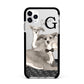 Personalised Italian Greyhound Apple iPhone 11 Pro Max in Silver with Black Impact Case