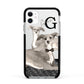 Personalised Italian Greyhound Apple iPhone 11 in White with Black Impact Case