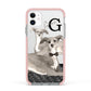 Personalised Italian Greyhound Apple iPhone 11 in White with Pink Impact Case