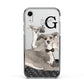 Personalised Italian Greyhound Apple iPhone XR Impact Case Black Edge on Silver Phone