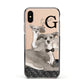 Personalised Italian Greyhound Apple iPhone Xs Impact Case Black Edge on Gold Phone