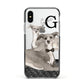 Personalised Italian Greyhound Apple iPhone Xs Impact Case Black Edge on Silver Phone