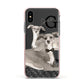 Personalised Italian Greyhound Apple iPhone Xs Impact Case Pink Edge on Black Phone