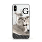 Personalised Italian Greyhound Apple iPhone Xs Impact Case White Edge on Silver Phone