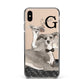 Personalised Italian Greyhound Apple iPhone Xs Max Impact Case Black Edge on Gold Phone