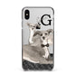 Personalised Italian Greyhound Apple iPhone Xs Max Impact Case Black Edge on Silver Phone
