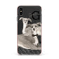 Personalised Italian Greyhound Apple iPhone Xs Max Impact Case Pink Edge on Black Phone