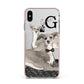 Personalised Italian Greyhound Apple iPhone Xs Max Impact Case Pink Edge on Silver Phone