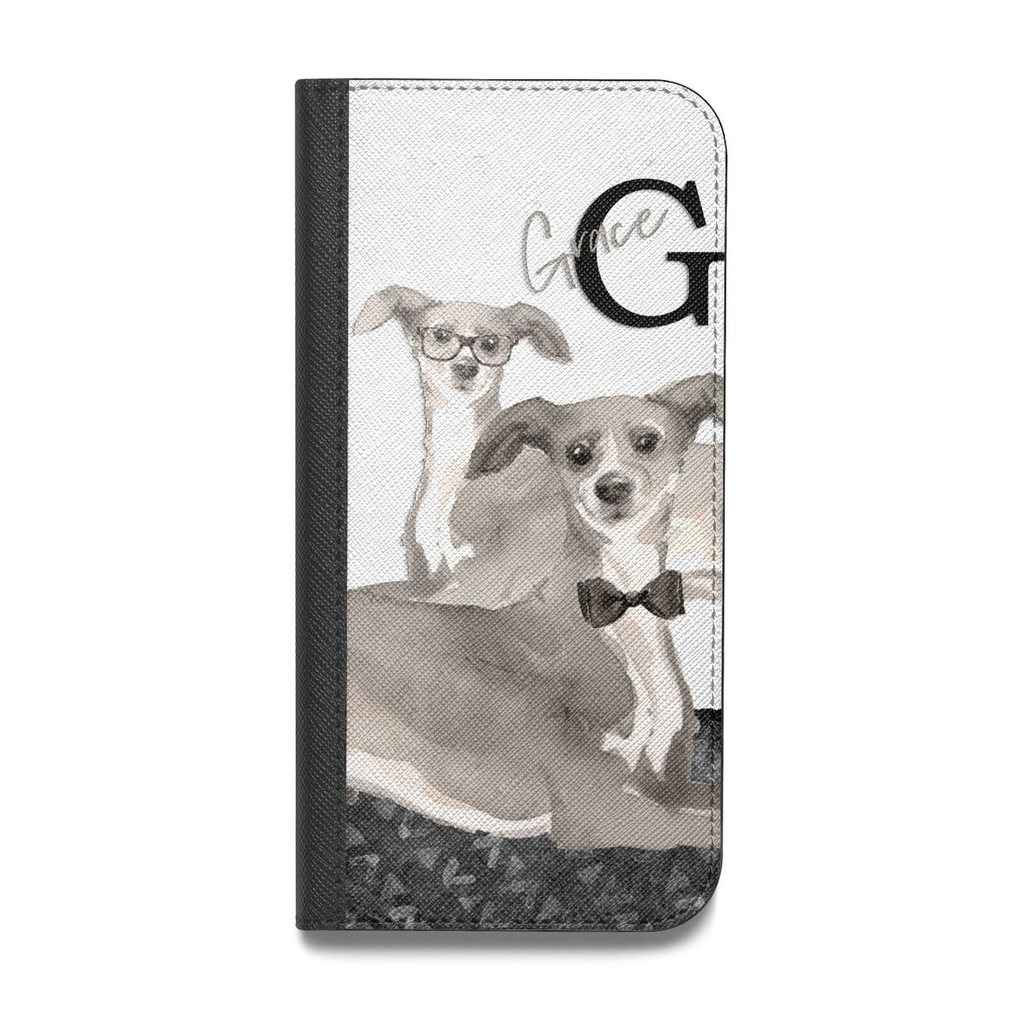 Personalised Italian Greyhound Vegan Leather Flip Samsung Case