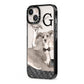 Personalised Italian Greyhound iPhone 13 Black Impact Case Side Angle on Silver phone