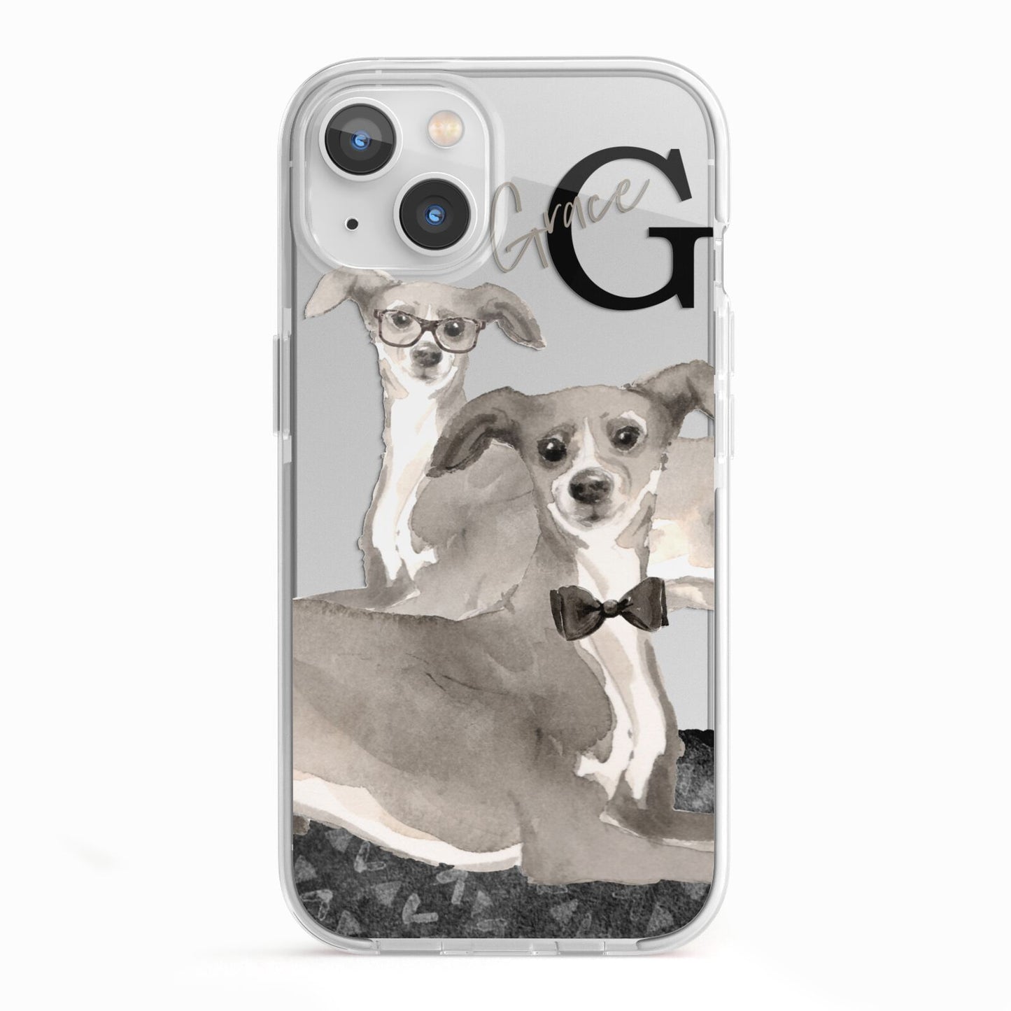 Personalised Italian Greyhound iPhone 13 TPU Impact Case with White Edges