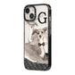 Personalised Italian Greyhound iPhone 14 Black Impact Case Side Angle on Silver phone