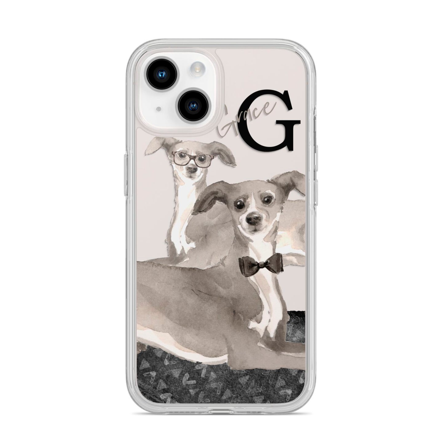 Personalised Italian Greyhound iPhone 14 Clear Tough Case Starlight