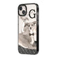 Personalised Italian Greyhound iPhone 14 Plus Black Impact Case Side Angle on Silver phone