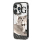 Personalised Italian Greyhound iPhone 14 Pro Black Impact Case Side Angle on Silver phone