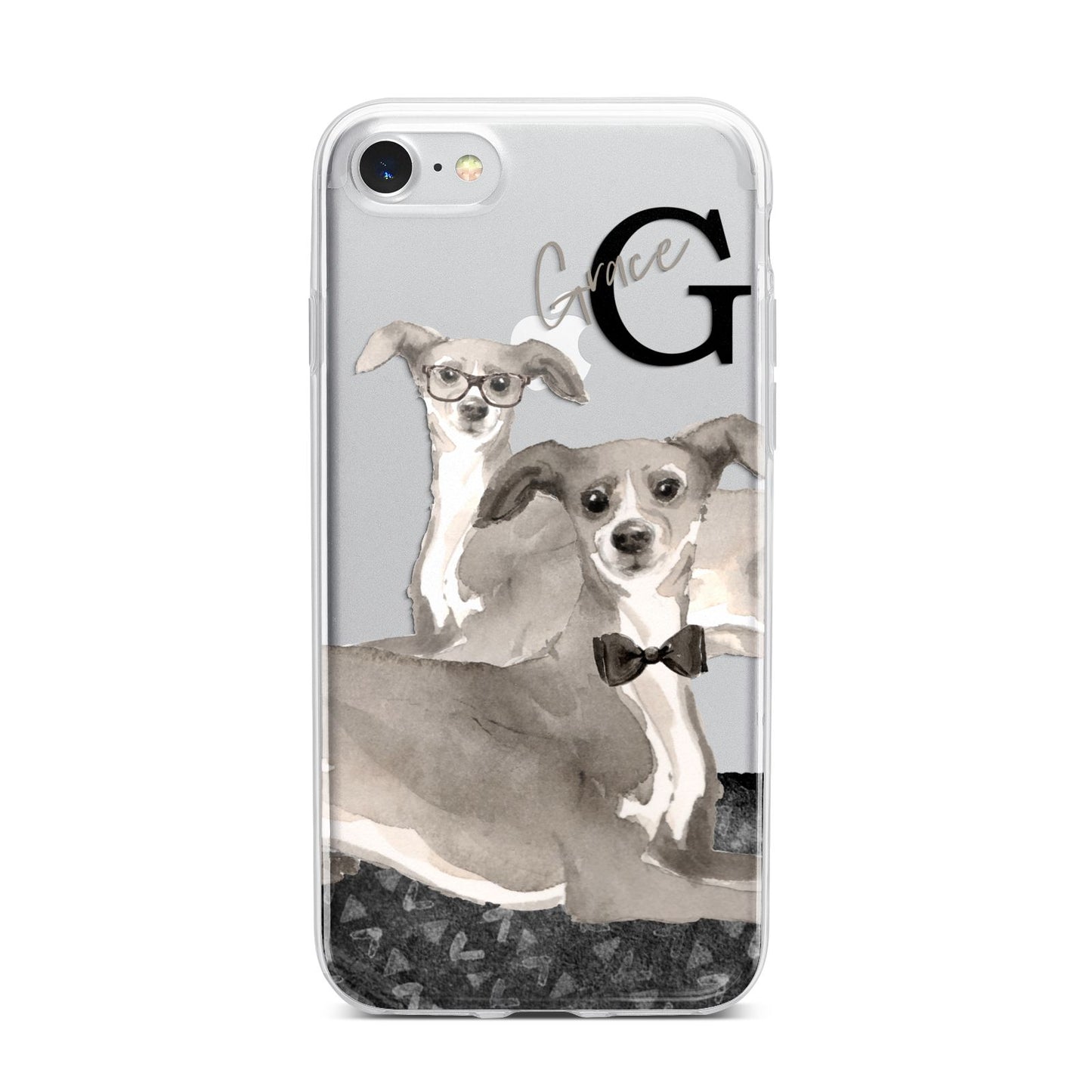Personalised Italian Greyhound iPhone 7 Bumper Case on Silver iPhone