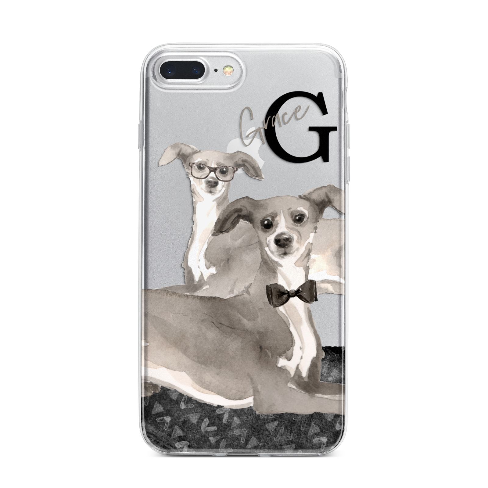 Personalised Italian Greyhound iPhone 7 Plus Bumper Case on Silver iPhone