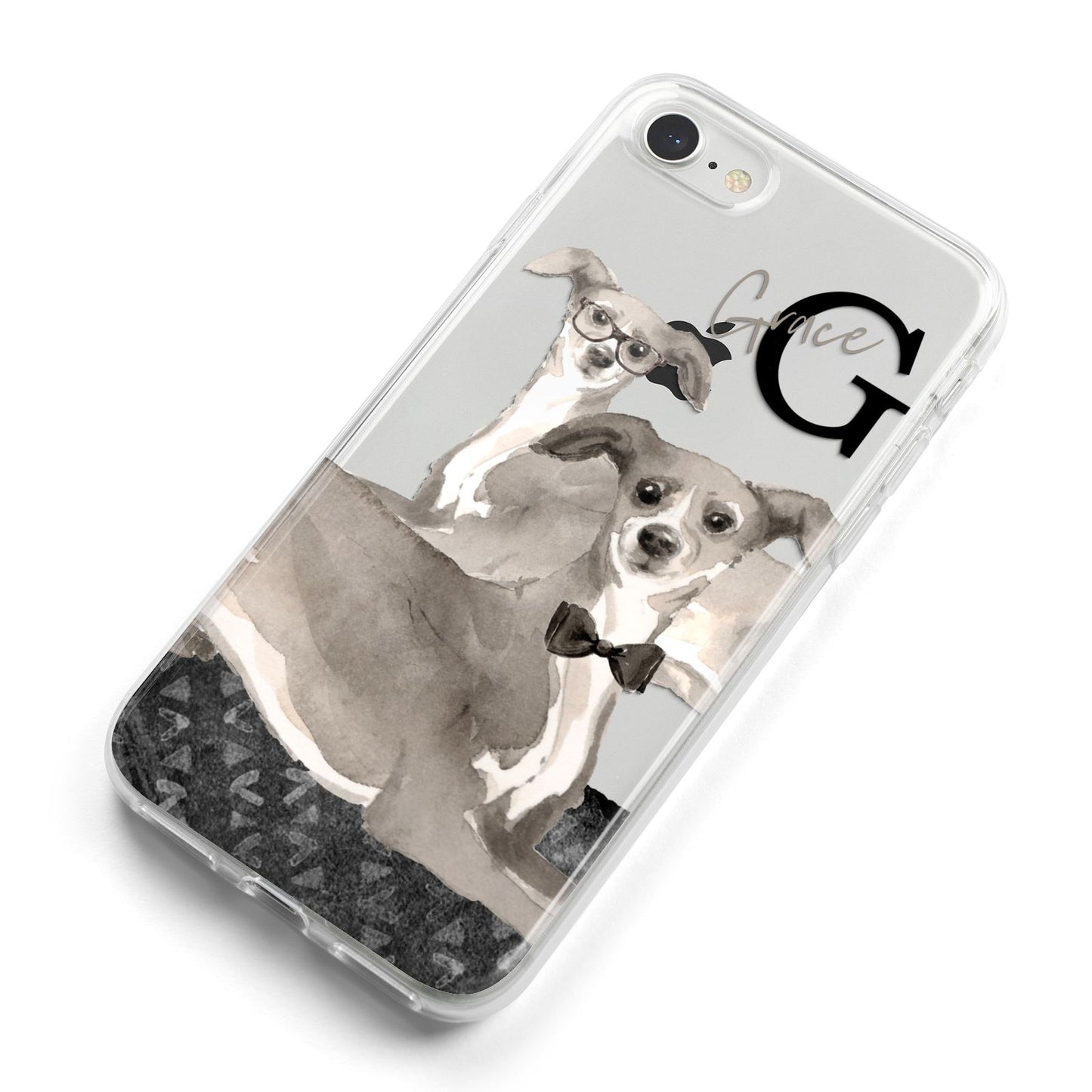 Personalised Italian Greyhound iPhone 8 Bumper Case on Silver iPhone Alternative Image
