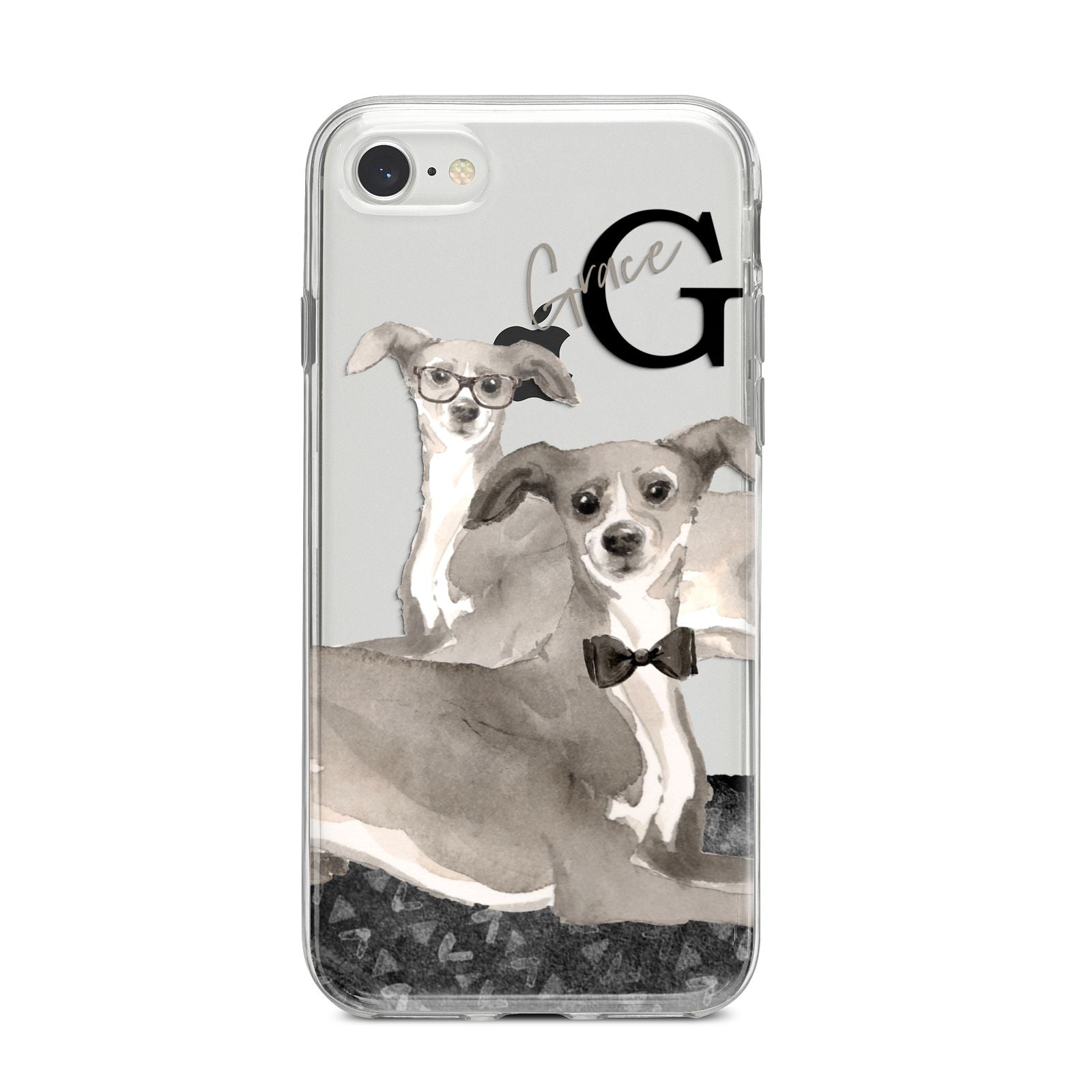 Personalised Italian Greyhound iPhone 8 Bumper Case on Silver iPhone