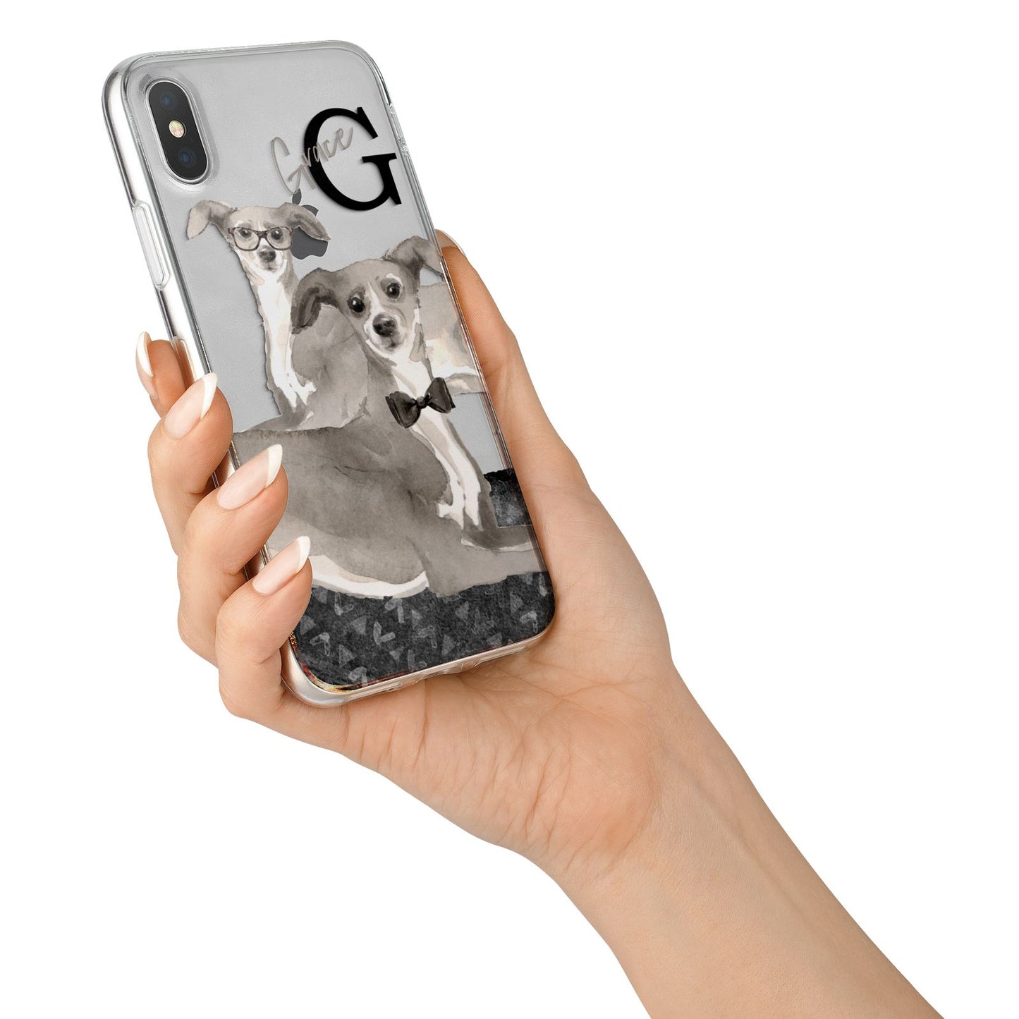 Personalised Italian Greyhound iPhone X Bumper Case on Silver iPhone Alternative Image 2