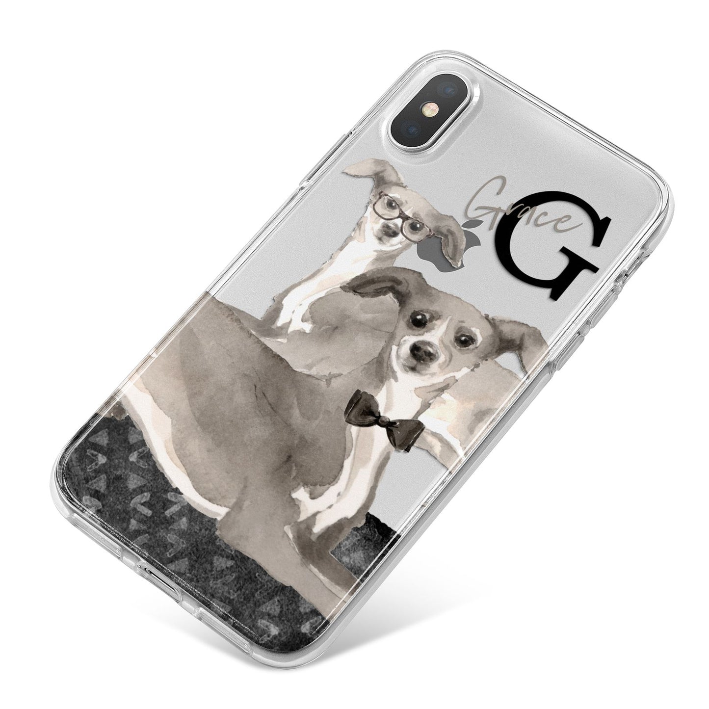 Personalised Italian Greyhound iPhone X Bumper Case on Silver iPhone