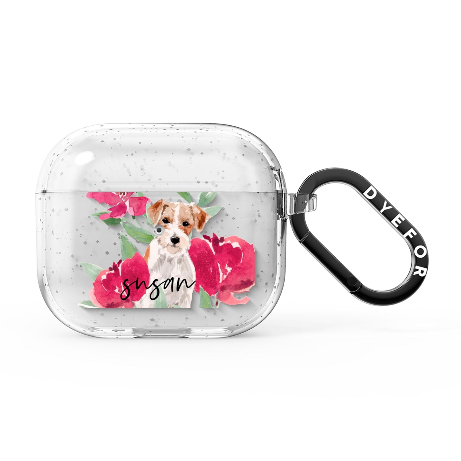 Personalised Jack Russel AirPods Glitter Case 3rd Gen
