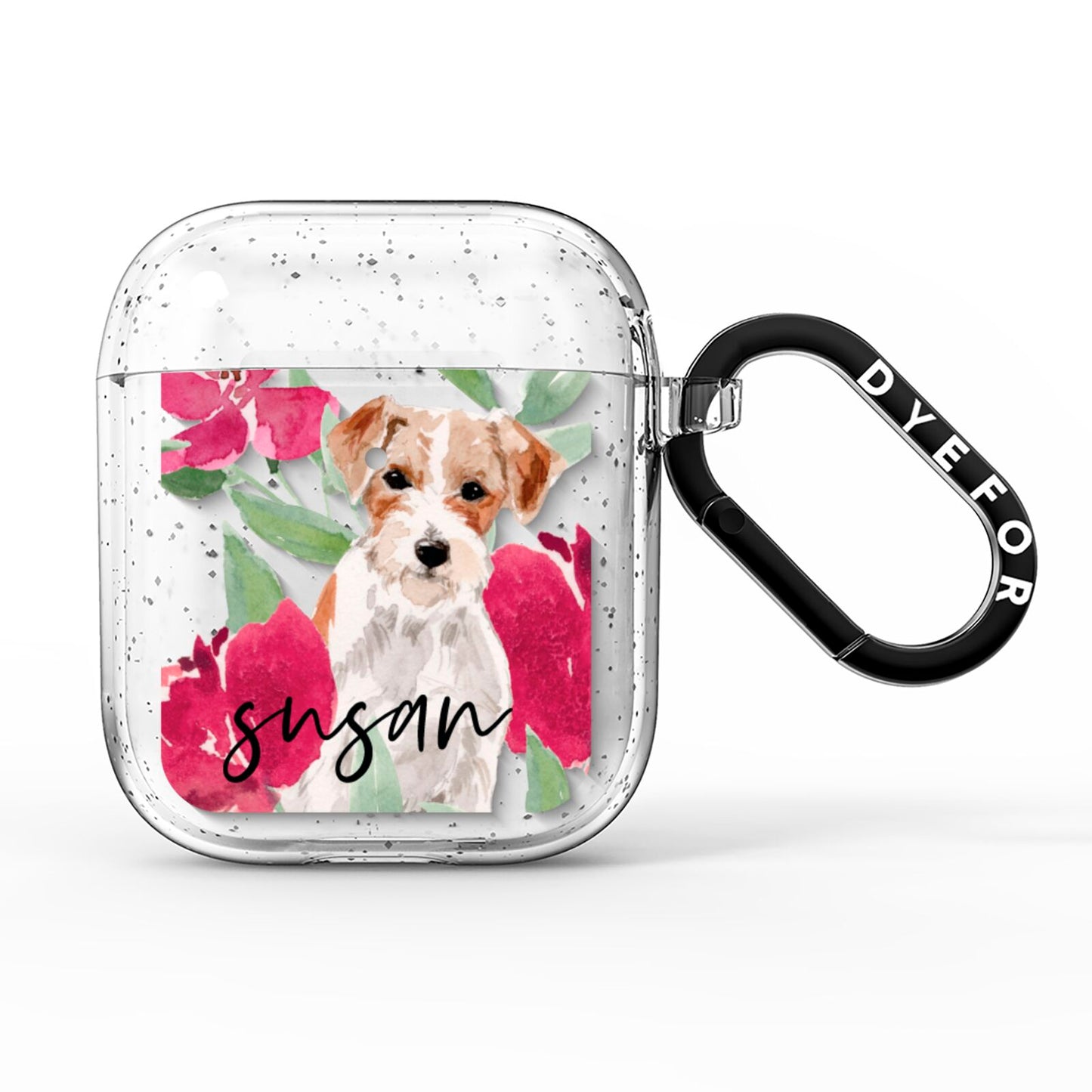 Personalised Jack Russel AirPods Glitter Case