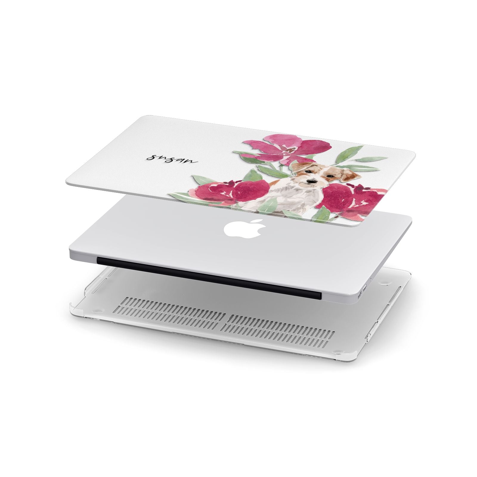 Personalised Jack Russel Apple MacBook Case in Detail