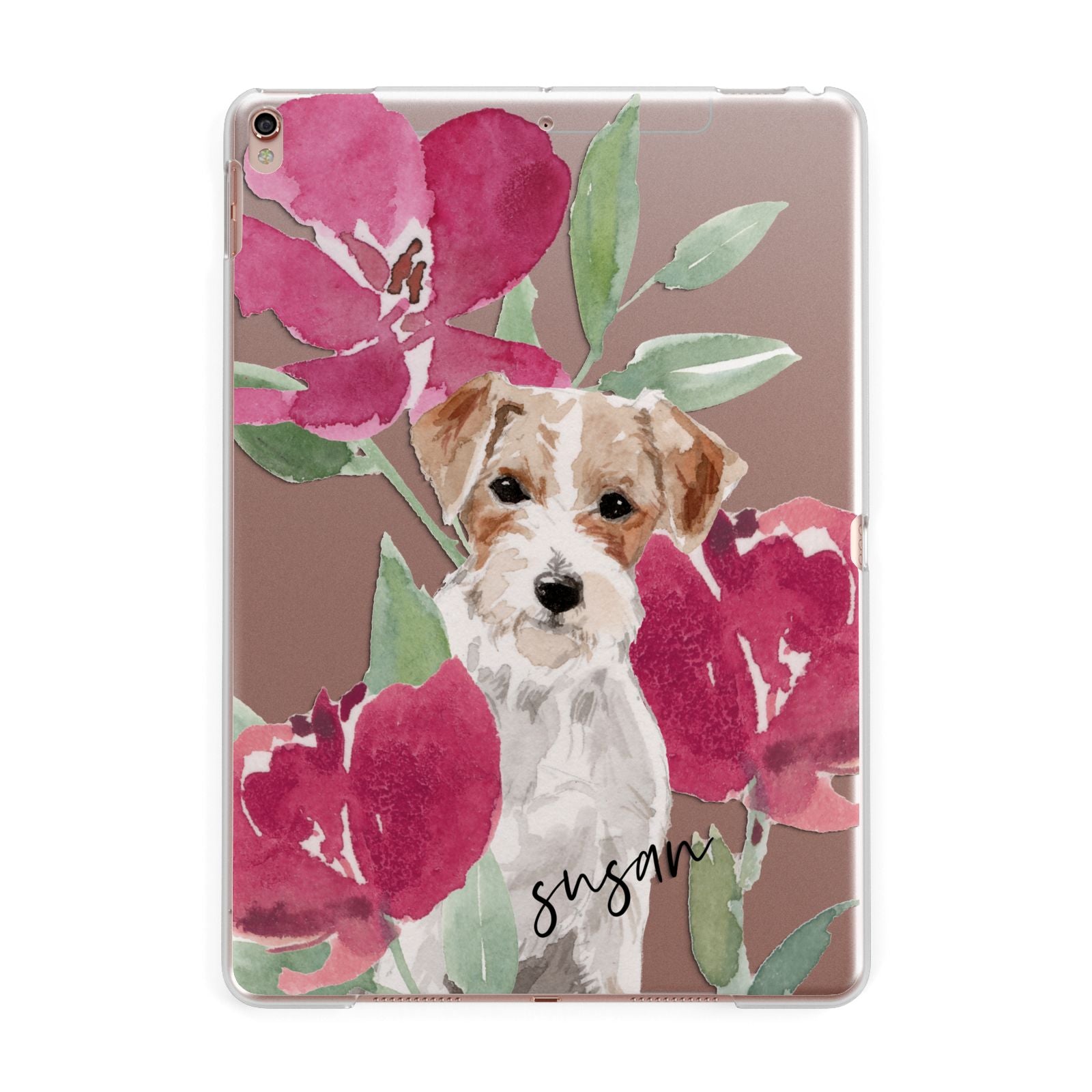 Personalised Jack Russel Apple iPad Rose Gold Case