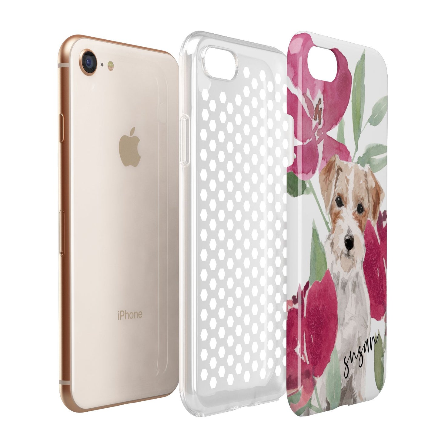 Personalised Jack Russel Apple iPhone 7 8 3D Tough Case Expanded View