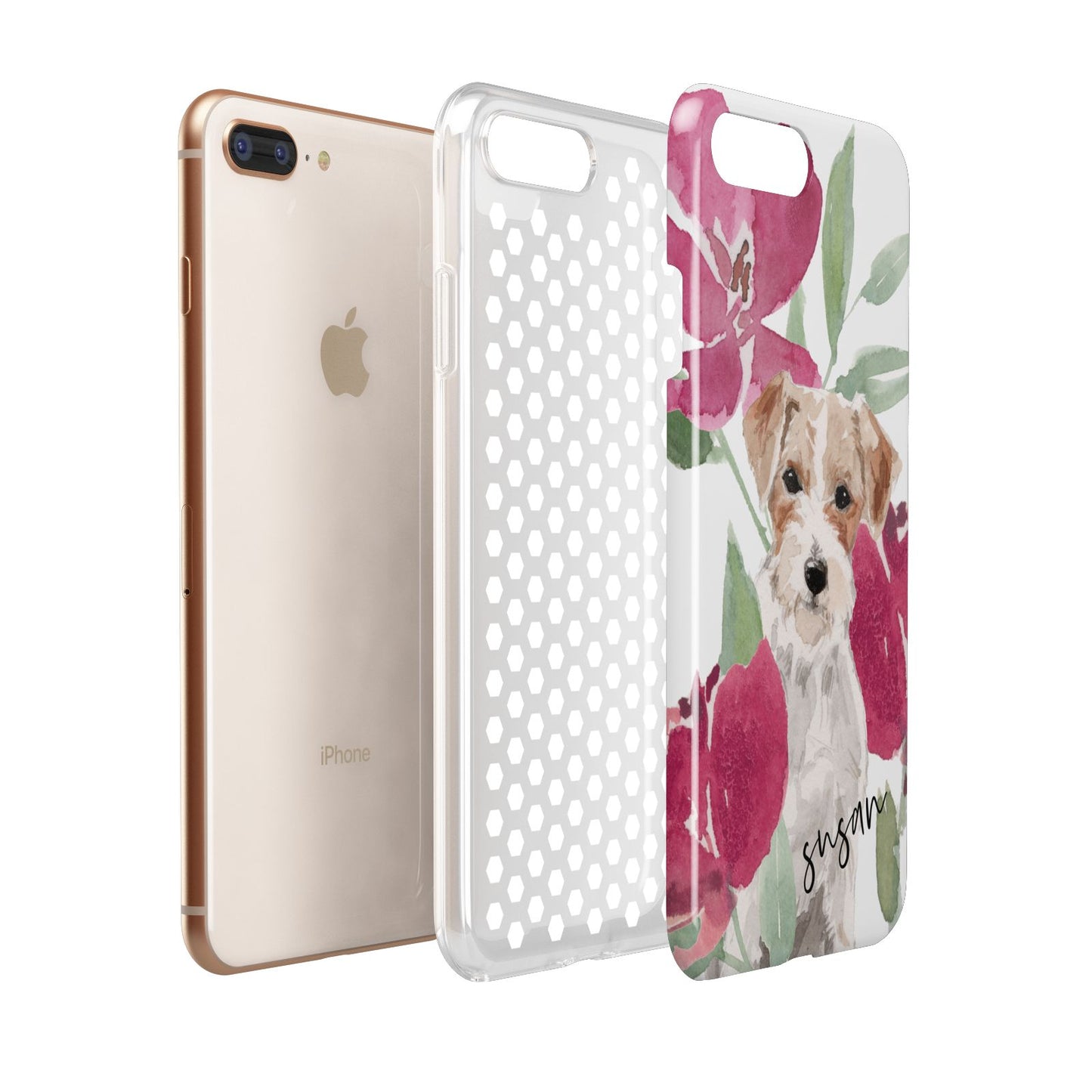 Personalised Jack Russel Apple iPhone 7 8 Plus 3D Tough Case Expanded View
