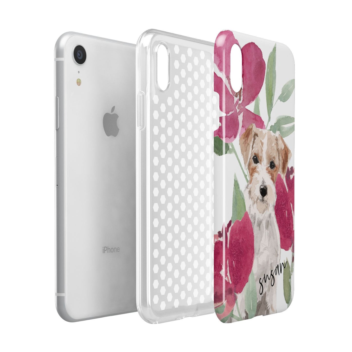 Personalised Jack Russel Apple iPhone XR White 3D Tough Case Expanded view