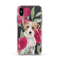 Personalised Jack Russel Apple iPhone Xs Impact Case Pink Edge on Black Phone
