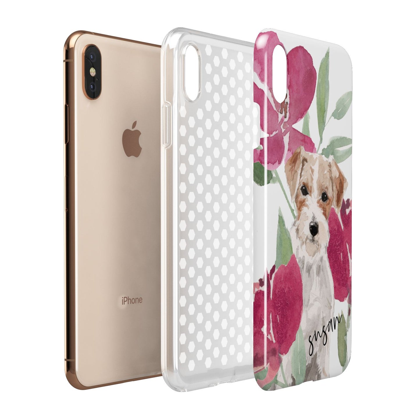Personalised Jack Russel Apple iPhone Xs Max 3D Tough Case Expanded View