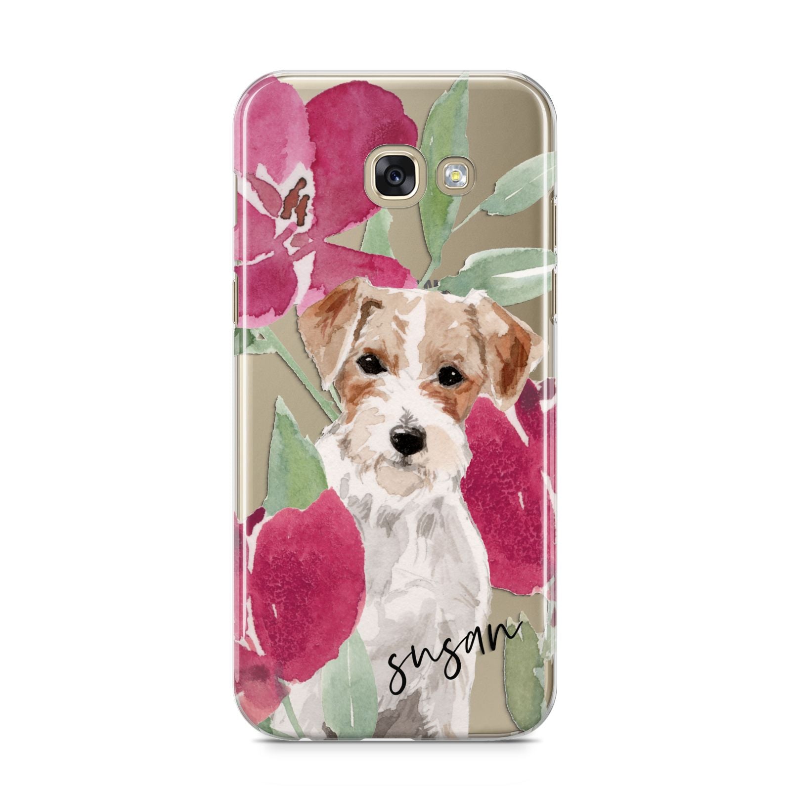 Personalised Jack Russel Samsung Galaxy A5 2017 Case on gold phone