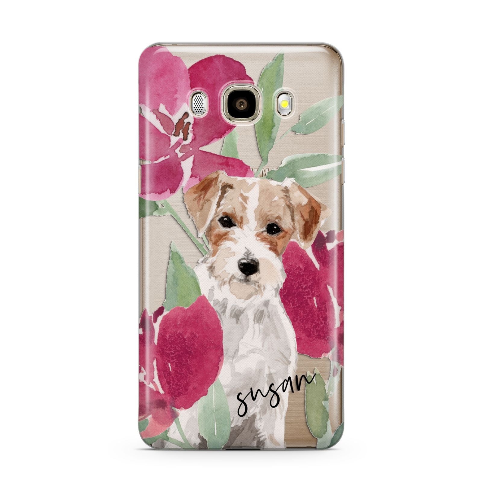 Personalised Jack Russel Samsung Galaxy J7 2016 Case on gold phone