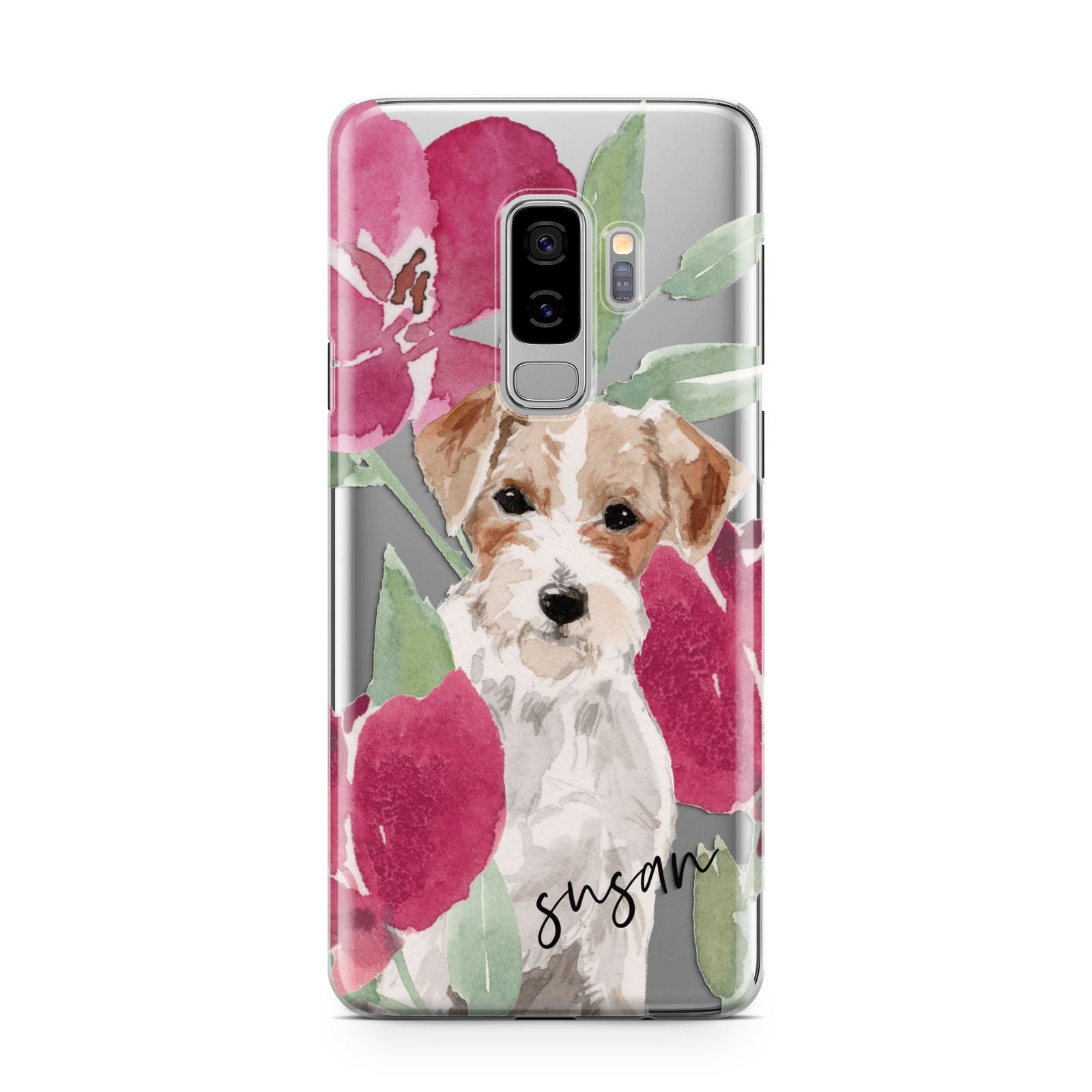 Personalised Jack Russel Samsung Galaxy S9 Plus Case on Silver phone