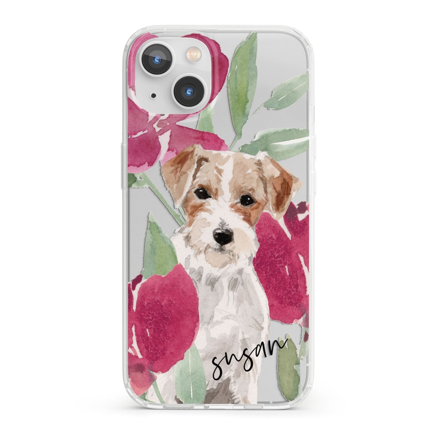 Personalised Jack Russel iPhone 13 Clear Bumper Case