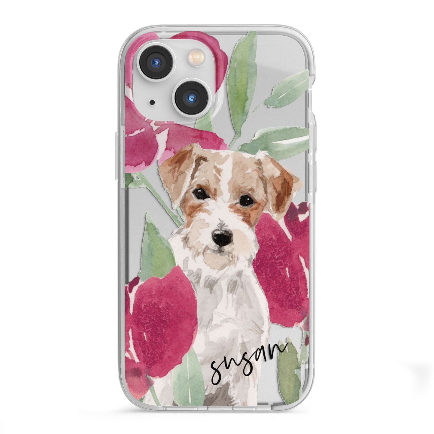 Personalised Jack Russel iPhone 13 Mini TPU Impact Case with White Edges