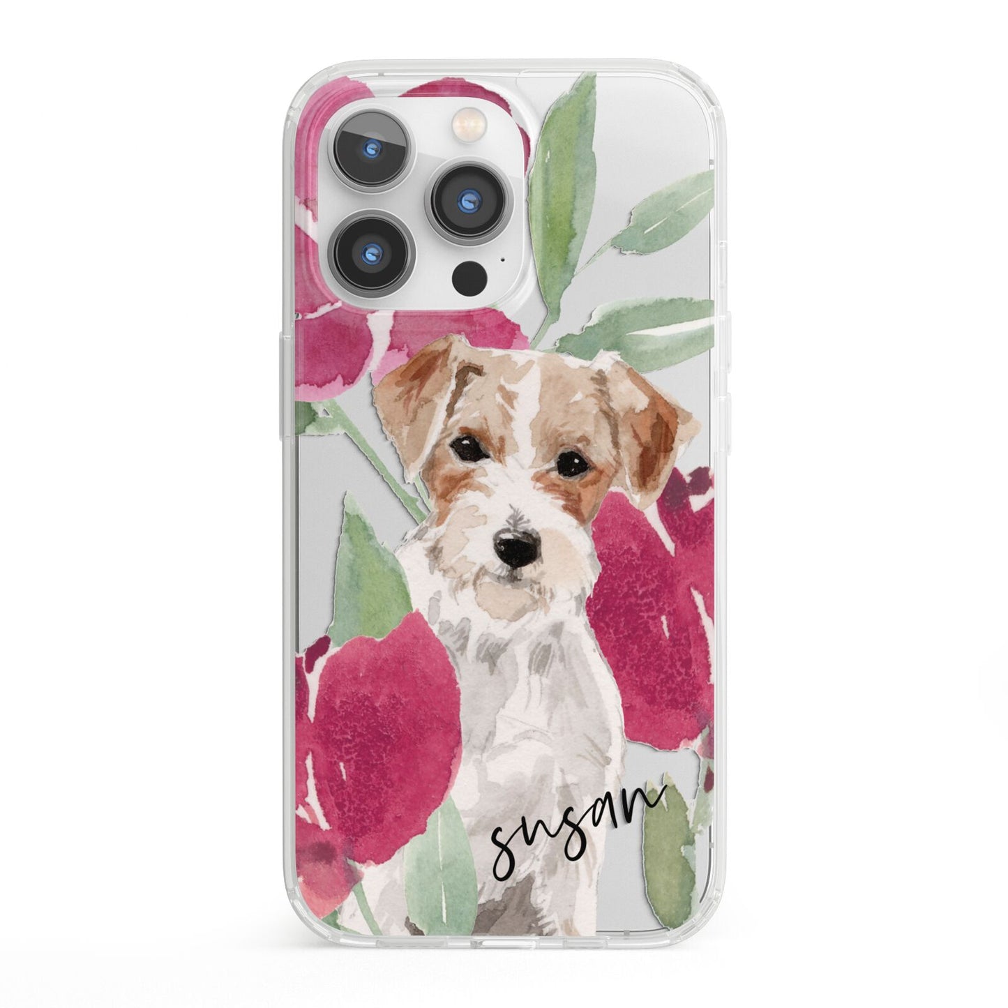 Personalised Jack Russel iPhone 13 Pro Clear Bumper Case