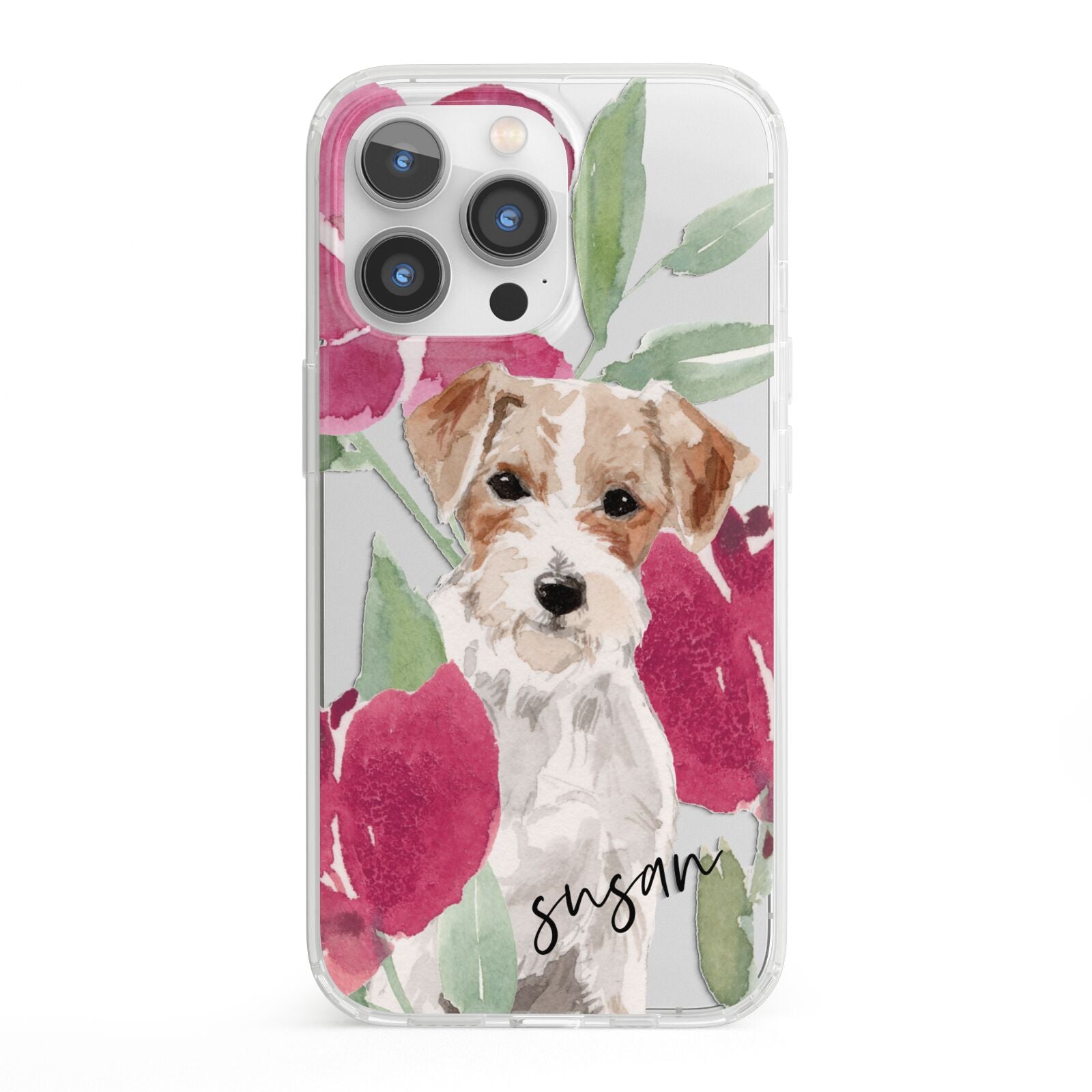 Personalised Jack Russel iPhone 13 Pro Clear Bumper Case